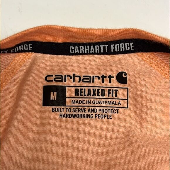 Carhartt Force Pale Orange Men’s Short Sleeve Relaxed Fit T-shirt- Medium - Picture 10 of 11